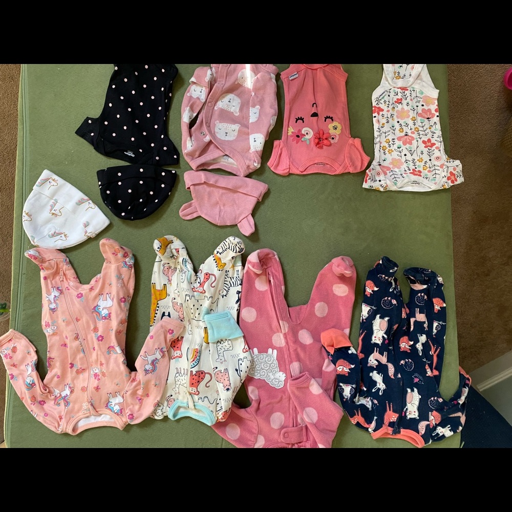28 piece preemie girl lot with accessories